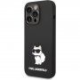 Karl Lagerfeld Choupette NFT silikonski ovitek za iPhone 14 Pro Max - črna