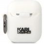 Karl Lagerfeld 3D Logo NFT Karl Head silikonski ovitek za AirPods 1 / 2 - bela