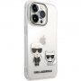 Karl Lagerfeld Ikonik Karl and Choupette ovitek za iPhone 14 Pro Max - jasno
