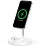 BELKIN BOOST CHARGE PRO 2v1 polnilno stojalo 15W z MagSafe za iPhone / Airpods - bela