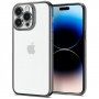 Spigen Optik Crystal prozoren ovitek s kovino prevlečenim robom za iPhone 14 Pro - srebro