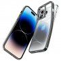 Spigen Optik Crystal prozoren ovitek s kovino prevlečenim robom za iPhone 14 Pro - srebro