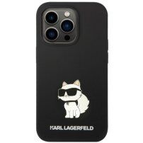 Karl Lagerfeld Choupette NFT silikonski ovitek za iPhone 14 Pro Max - črna