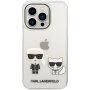 Karl Lagerfeld Ikonik Karl and Choupette ovitek za iPhone 14 Pro Max - jasno