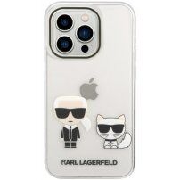 Karl Lagerfeld Ikonik Karl and Choupette ovitek za iPhone 14 Pro Max - jasno