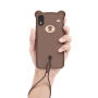 BASEUS ovitek 3D medved za iPhone XR - rjava