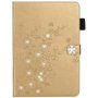 Flip etui cvetlica in beli kristali za iPad 10,2" (2019-2021) / Air 3 (2019) / Pro 10,5" - zlato