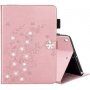 Flip etui cvetlica in beli kristali za iPad 10,2" (2019-2021) / Air 3 (2019) / Pro 10,5" - roza