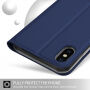 Flip kovček s stojalom za iPhone XS Max - temno modra