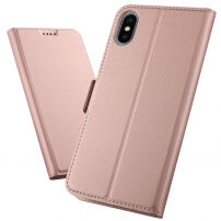 Flip kovček s stojalom za iPhone XS Max - roza-zlato