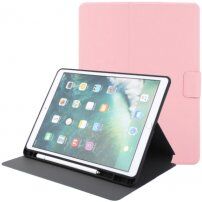 Etui iz PU usnja s stojalom in prostorom za Apple Pencil za iPad 9,7" (2017/2018) / Air 1 / 2 / Pro 9,7" - roza