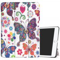 Etui s funkcijo spanja za iPad 9,7" (2017/2018) - metulji in rože