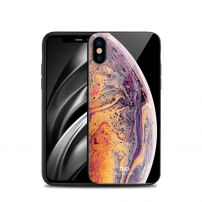 NXE pokrov s steklenim hrbtom za iPhone XS Max - oranžni planet