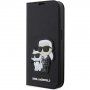 Karl Lagerfeld Saffiano Karl and Choupette NFT flip etui za iPhone 14 Pro Max - črna