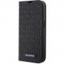 Karl Lagerfeld Saffiano Monogram flip etui za iPhone 14 Pro - črna