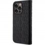 Karl Lagerfeld Saffiano Monogram flip etui za iPhone 14 Pro Max - črna