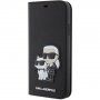 Karl Lagerfeld Saffiano Karl and Choupette NFT flip etui za iPhone 11 - črna