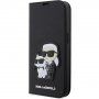 Karl Lagerfeld Saffiano Karl and Choupette NFT flip etui za iPhone 13 Pro Max - črna