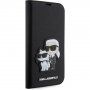 Karl Lagerfeld Saffiano Karl and Choupette NFT flip etui za iPhone 13 Pro Max - črna