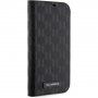 Karl Lagerfeld Saffiano Monogram flip etui za iPhone 13 - črna