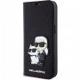 Karl Lagerfeld Saffiano Karl and Choupette NFT flip etui za iPhone 14 - črna