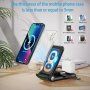 3v1 večnamensko brezžično zložljivo stojalo za iPhone / Apple Watch / Airpods - črna