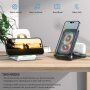 3v1 večnamensko brezžično zložljivo stojalo za iPhone / Apple Watch / Airpods - črna