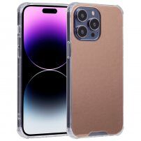 Ovitek z zrcalno površino za iPhone 14 Pro - roza-zlato