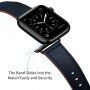Eleganten pašček iz pravega usnja za Apple Watch 42mm / 41mm / 40mm / 38mm - temno modra