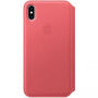 Originalna usnjena torbica Apple Folio za iPhone XS Max - peony roza