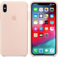 Pristna Apple Silikonska prevleka za iPhone XS Max - peščeno roza