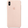 Pristna Apple Silikonska prevleka za iPhone XS Max - peščeno roza