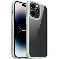 Odporen prozoren etui s teksturo karbona za iPhone 14 Pro Max - zelena