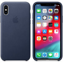 Originalna usnjena torbica Apple za iPhone XS - polnočno modro