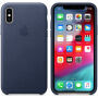 Originalna usnjena torbica Apple za iPhone XS - polnočno modro