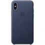 Originalna usnjena torbica Apple za iPhone XS - polnočno modro