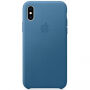 Originalna usnjena torbica Apple za iPhone XS - modro-siva