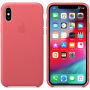 Originalna usnjena torbica Apple za iPhone XS - peony roza