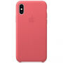Originalna usnjena torbica Apple za iPhone XS - peony roza