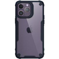 Prozoren pokrov z ojačanimi vogali za iPhone 14 Pro - temno modra