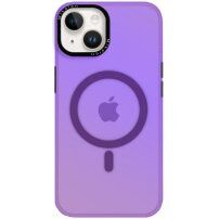 Spremenljivi ovitek z okvirjem okoli leč in zaščito MagSafe za iPhone 14 - vijolična
