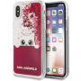 Karl Lagerfeld Peek and Boo tekoči bleščice z bleščicami za iPhone X - rdeče