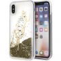 Karl Lagerfeld Torbica za tekoče bleščice Karl Signature za iPhone X - zlato
