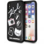 Karl Lagerfeld Kovček za žebljičke za iPhone X - črna