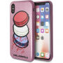 Karl Lagerfeld Kovček Paris Glitter za iPhone X - roza
