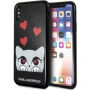 Karl Lagerfeld Originalna torbica za prednjo ploščo za iPhone X - črna
