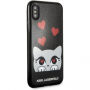 Karl Lagerfeld Originalna torbica za prednjo ploščo za iPhone X - črna