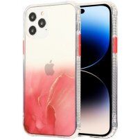 Marmorni ovitek trpežen proti praskam iPhone 14 Pro - rdeče