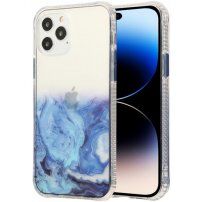 Marmorni ovitek trpežen proti praskam iPhone 14 Pro Max - modro
