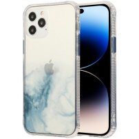 Marmorni ovitek trpežen proti praskam iPhone 14 Pro Max - svetlo modra